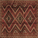 Square Southwestern Brown Country Rug, tr3632brn