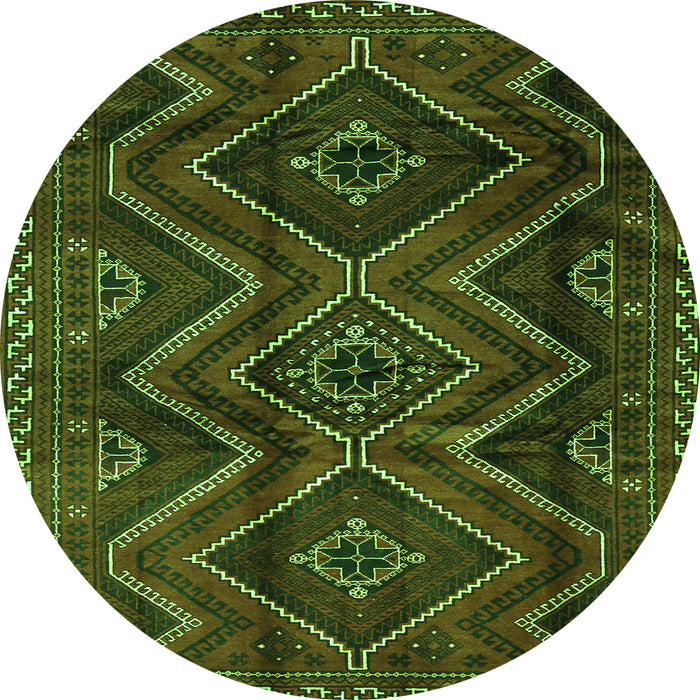 Square Southwestern Green Country Rug, tr3632grn