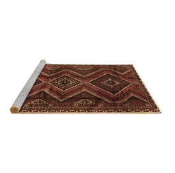 Sideview of Machine Washable Southwestern Brown Country Rug, wshtr3632brn