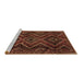 Sideview of Machine Washable Southwestern Brown Country Rug, wshtr3632brn