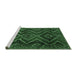 Sideview of Machine Washable Southwestern Emerald Green Country Area Rugs, wshtr3632emgrn