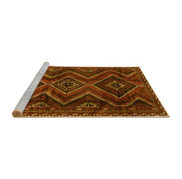 Sideview of Machine Washable Southwestern Yellow Country Rug, wshtr3632yw