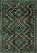 Southwestern Turquoise Country Rug, tr3632turq