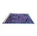 Sideview of Machine Washable Persian Blue Traditional Rug, wshtr3633blu