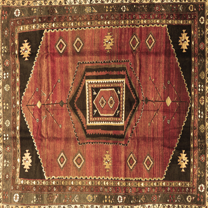 Square Persian Brown Traditional Rug, tr3633brn