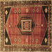 Square Persian Brown Traditional Rug, tr3633brn