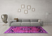 Machine Washable Persian Purple Traditional Area Rugs in a Living Room, wshtr3633pur