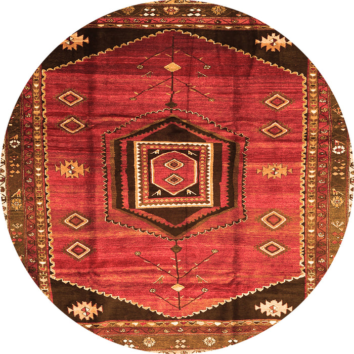 Square Persian Orange Traditional Rug, tr3633org