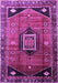 Machine Washable Persian Purple Traditional Area Rugs, wshtr3633pur