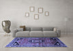 Machine Washable Persian Blue Traditional Rug in a Living Room, wshtr3633blu