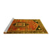 Sideview of Machine Washable Persian Yellow Traditional Rug, wshtr3633yw