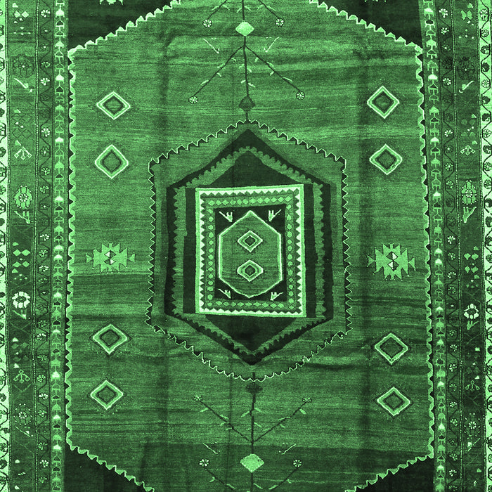 Machine Washable Persian Emerald Green Traditional Area Rugs, wshtr3633emgrn