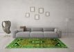 Machine Washable Persian Green Traditional Area Rugs in a Living Room,, wshtr3633grn