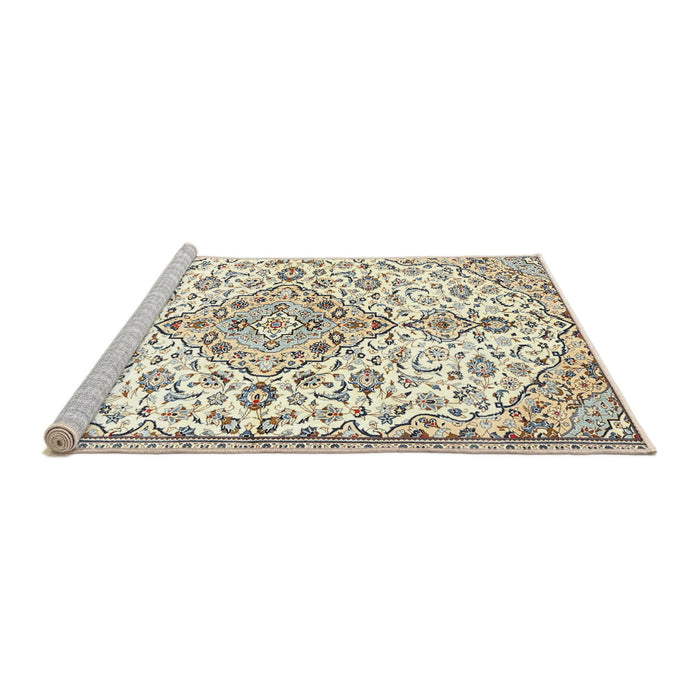 Sideview of Machine Washable Traditional Khaki Green Rug, wshtr3634