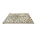 Sideview of Machine Washable Traditional Khaki Green Rug, wshtr3634