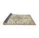 Sideview of Traditional Khaki Green Persian Rug, tr3634