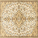 Square Persian Brown Traditional Rug, tr3634brn