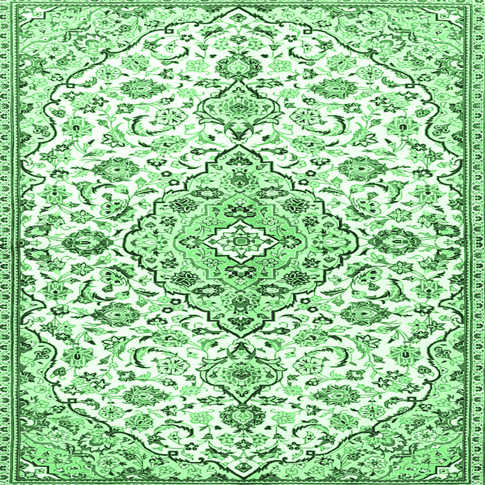 Square Persian Emerald Green Traditional Rug, tr3634emgrn