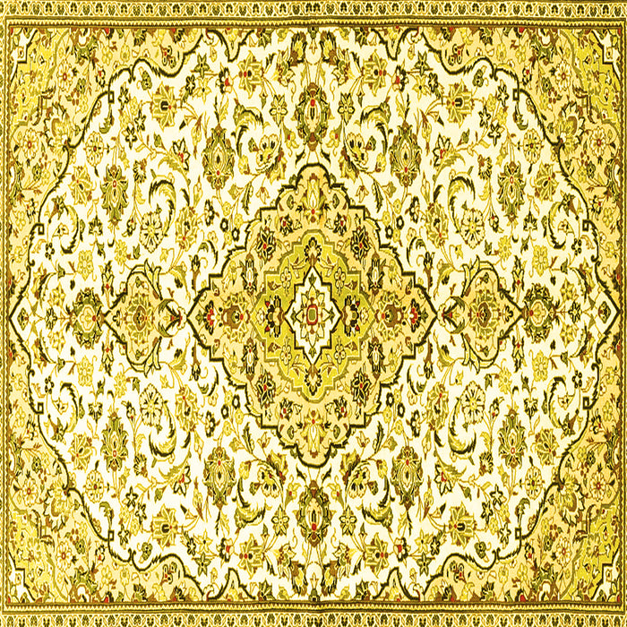 Square Persian Yellow Traditional Rug, tr3634yw