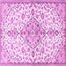 Square Machine Washable Persian Pink Traditional Rug, wshtr3634pnk
