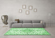 Machine Washable Persian Emerald Green Traditional Area Rugs in a Living Room,, wshtr3634emgrn