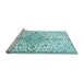 Sideview of Machine Washable Persian Light Blue Traditional Rug, wshtr3634lblu