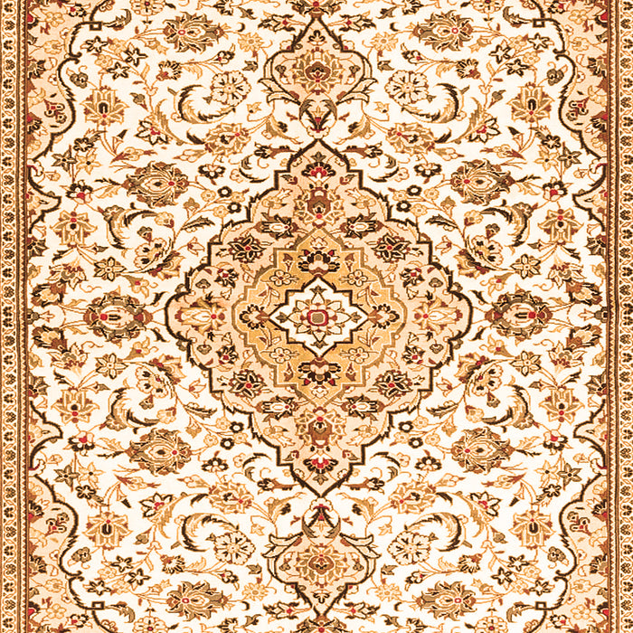 Serging Thickness of Machine Washable Persian Orange Traditional Area Rugs, wshtr3634org