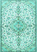 Machine Washable Persian Turquoise Traditional Area Rugs, wshtr3634turq