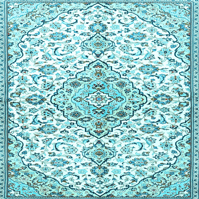 Square Machine Washable Persian Light Blue Traditional Rug, wshtr3634lblu