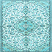 Square Machine Washable Persian Light Blue Traditional Rug, wshtr3634lblu