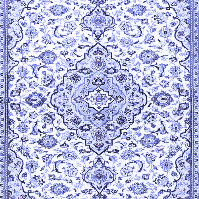 Machine Washable Persian Blue Traditional Rug, wshtr3634blu