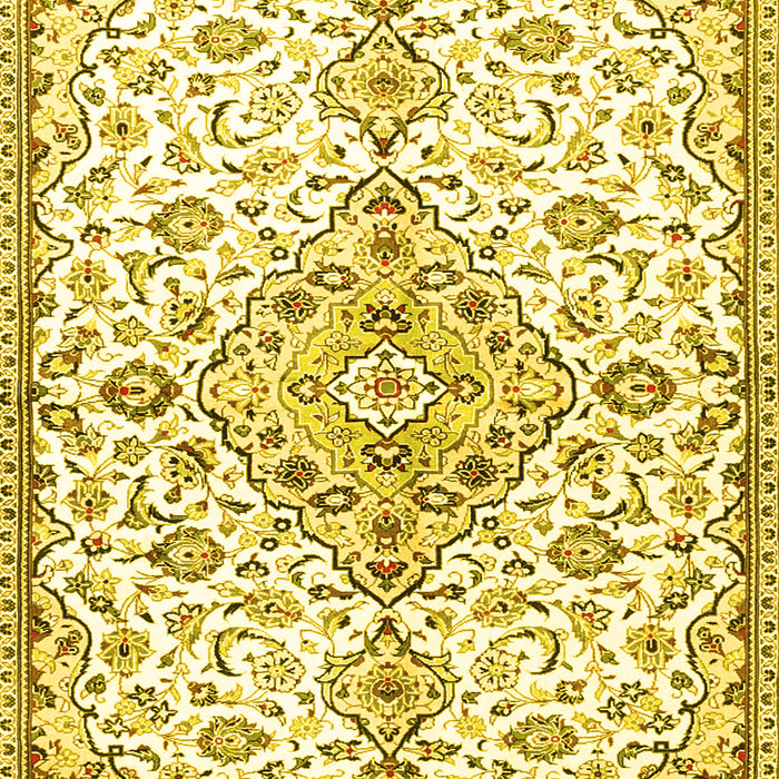 Machine Washable Persian Yellow Traditional Rug, wshtr3634yw