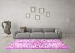 Machine Washable Persian Pink Traditional Rug in a Living Room, wshtr3634pnk