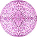 Round Persian Pink Traditional Rug, tr3634pnk