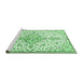 Sideview of Machine Washable Persian Emerald Green Traditional Area Rugs, wshtr3634emgrn