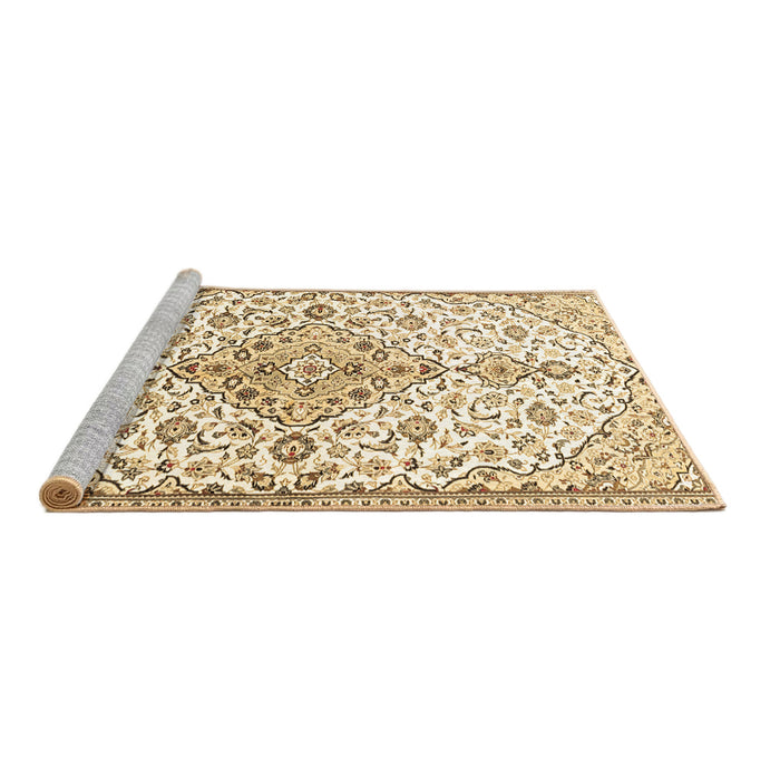 Sideview of Machine Washable Persian Brown Traditional Rug, wshtr3634brn