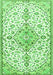 Serging Thickness of Machine Washable Persian Green Traditional Area Rugs, wshtr3634grn