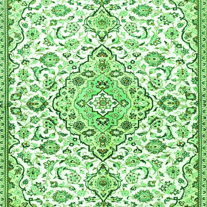 Serging Thickness of Machine Washable Persian Green Traditional Area Rugs, wshtr3634grn