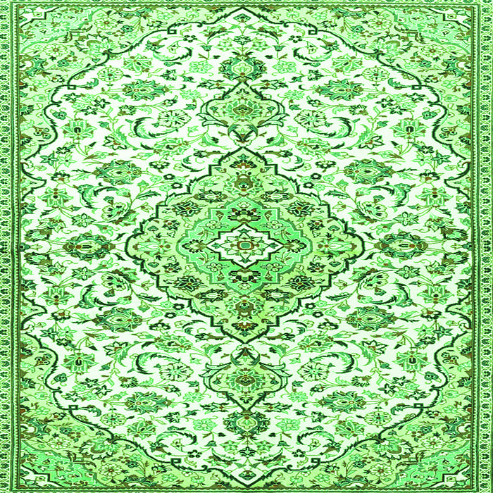 Round Machine Washable Persian Green Traditional Area Rugs, wshtr3634grn