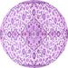 Round Persian Purple Traditional Rug, tr3634pur