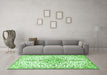 Machine Washable Persian Green Traditional Area Rugs in a Living Room,, wshtr3634grn