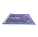 Sideview of Machine Washable Persian Blue Traditional Rug, wshtr3635blu