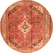 Square Persian Orange Traditional Rug, tr3635org