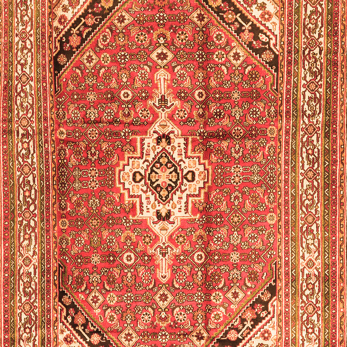 Serging Thickness of Machine Washable Persian Orange Traditional Area Rugs, wshtr3635org