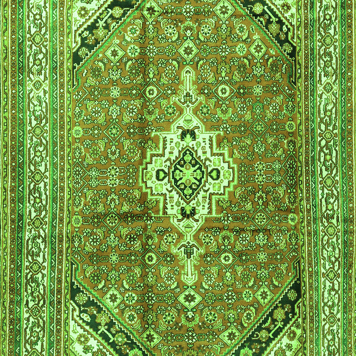 Serging Thickness of Machine Washable Persian Green Traditional Area Rugs, wshtr3635grn