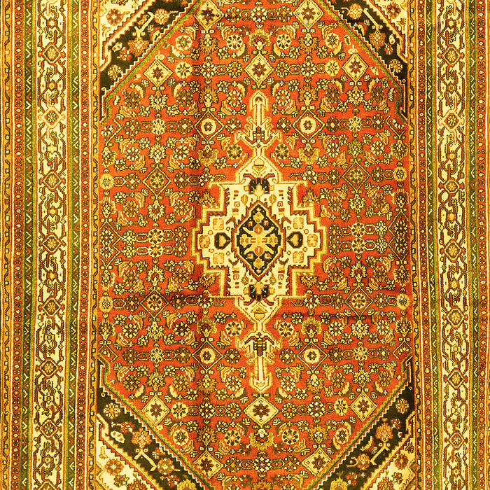 Machine Washable Persian Yellow Traditional Rug, wshtr3635yw
