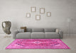 Machine Washable Persian Pink Traditional Rug in a Living Room, wshtr3635pnk