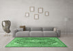 Machine Washable Persian Emerald Green Traditional Area Rugs in a Living Room,, wshtr3635emgrn