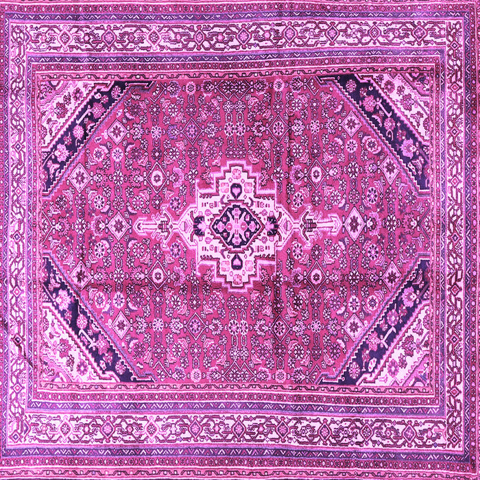 Square Machine Washable Persian Purple Traditional Area Rugs, wshtr3635pur