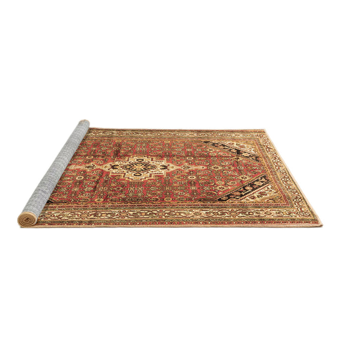 Sideview of Machine Washable Persian Brown Traditional Rug, wshtr3635brn